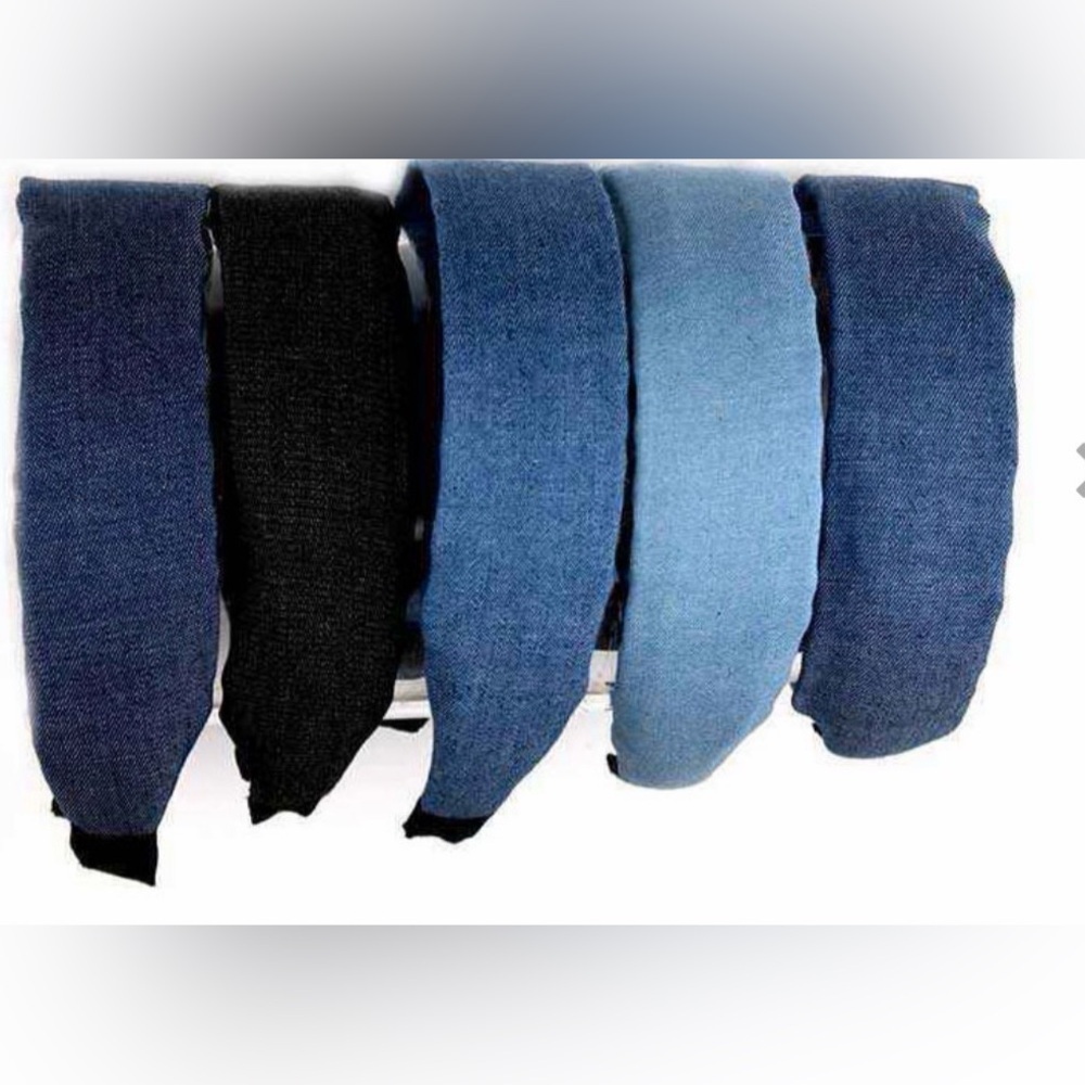 6 assorted denim headbands